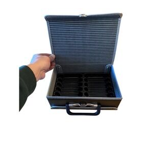 Service Mfg Co Vintage 24 Cassette Tape Storage Carry Case Hard Shell